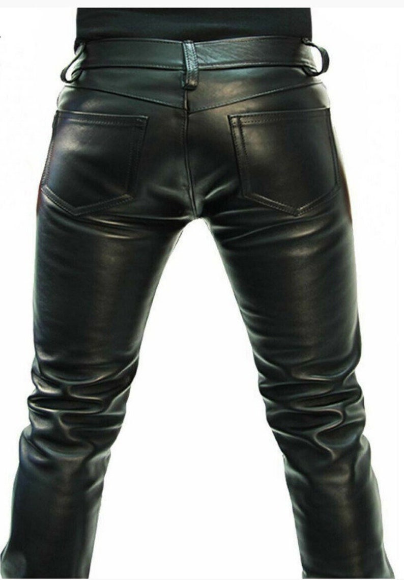 Men Black Leather Pant Men Black Genuine Leather Biker - Etsy