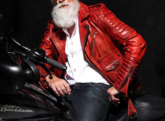 mens red leather jackets 