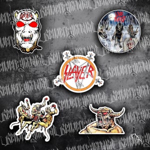 Slayer Hell Awaits Live Undead Criminally Insane Slaytanic Die Sticker Pack - 5 Stickers