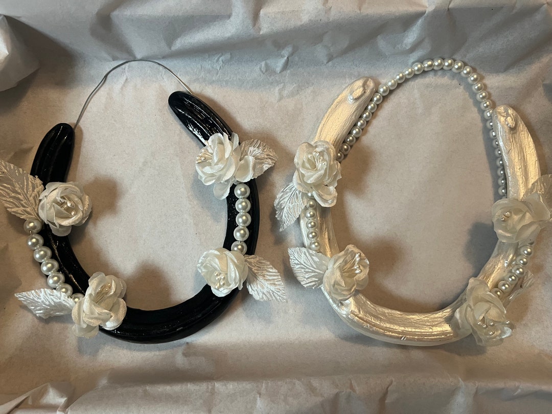 Bride and Groom Lucky Wedding Horseshoes Etsy