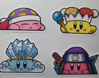 Kirby Powers Peeker Stickers (Sleep Kirby, Beam Kirby, Ice Kirby, Ninja Kirby)