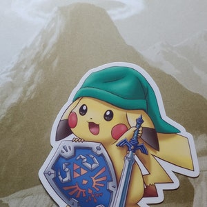 Pikachu Link Outfit Poke Zelda Sticker
