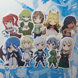 Danmachi Stickers Vol. 1 (Bell, Ais, Aisha, Syr, Alise, Haruhime, Naaza, Alfia, Wiene, Ryuu)