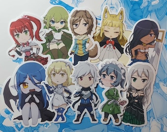 Danmachi Stickers Vol. 1 (Bell, Ais, Aisha, Syr, Alise, Haruhime, Naaza, Alfia, Wiene, Ryuu)