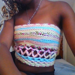 Multicolored Crochet Tube Top
