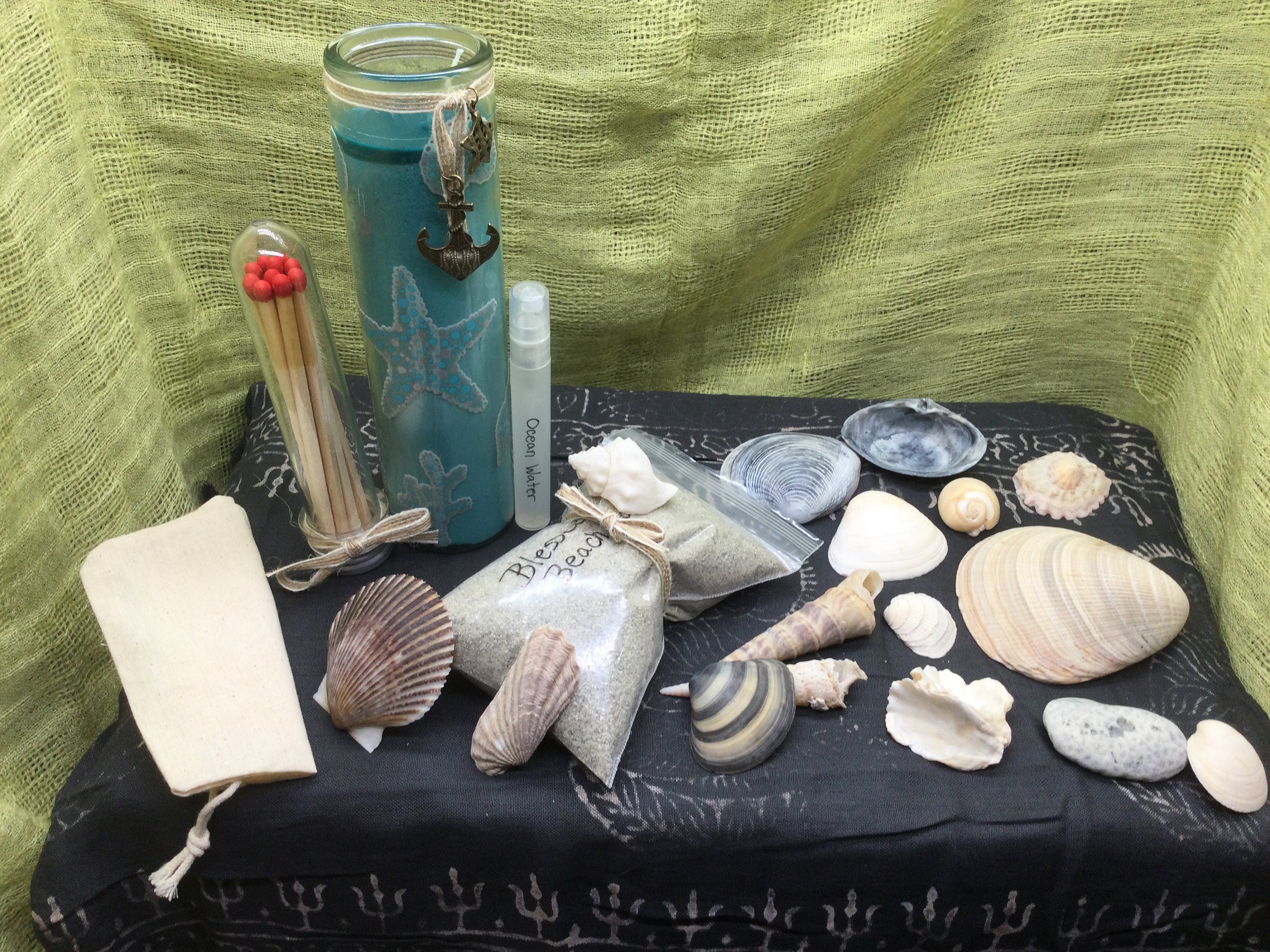 Sea Witch Altar Set, Beach Decor, Beach Candle, Sea Shells Collection ...