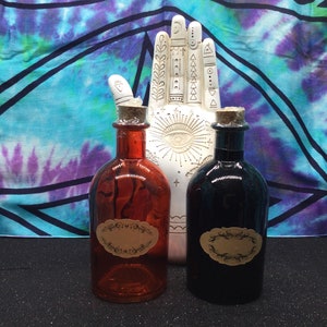 Apothecary Bottles, Herb Jars, Colored Jars, Potion Bottles, Decorative Bottles, Storage Bottle, Halloween Colored Bottles, Glass Jars