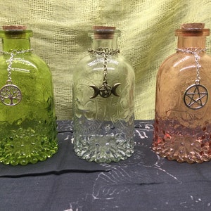 Potion Bottles, Herb Jars, Apothecary Jars, Witch Potions, Decorative Bottles, Triple Moon Charms, Tree Of Life, Pentagram, Spell Bottles