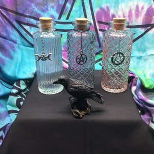 Spell Bottle, Moon Water Jar, Witch Bottle, Herb Bottle, Storage Bottle, Perfume Bottle, Altar Bottle, Decorative Jar, Wiccan Bottle, Witch