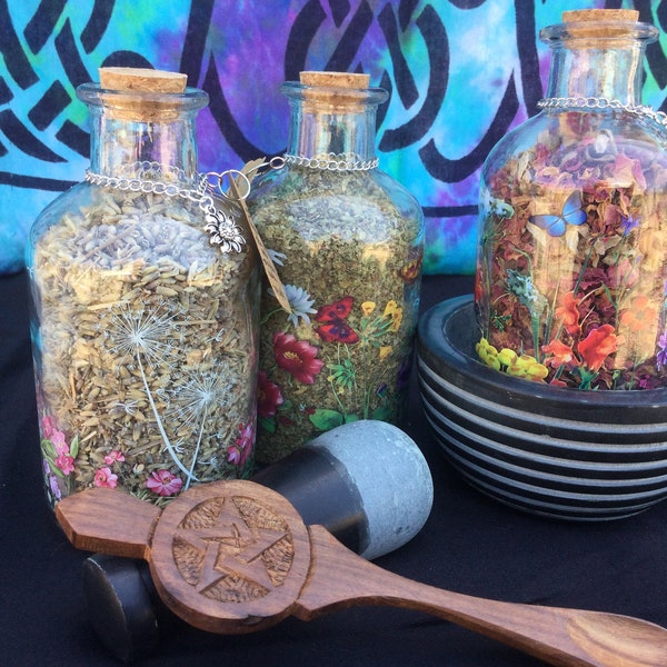 Witches Herb Collection, Baby Witch Herbs, Apothecary Bottles, Herbs for Spells, Flower Bottles, Decorative Bottles, Witchcraft Apothecary