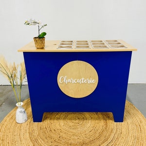 Ematik Foldable Charcuterie Table Catering Cart Snack Bar Collapsible Wooden Mobile Display