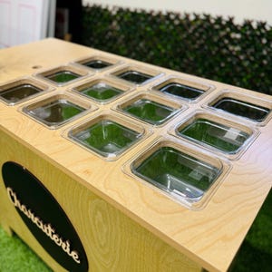 Ematik Foldable 4ft Charcuterie Snack Bar Collapsible Wooden Table Mobile Display Cart bild 5