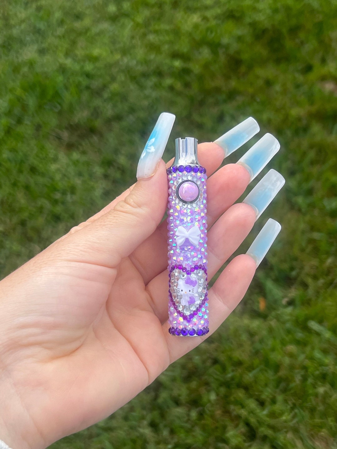 Purple Hello Kitty Bedazzled Pen Battery Etsy
