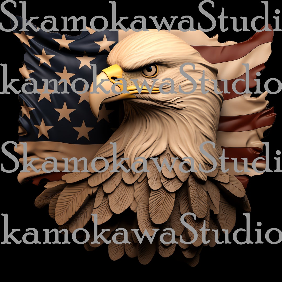 Digital Design File - Eagle With American Flag - Glowforge - Laser ...