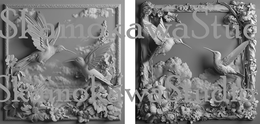 Digital Design File Humming Bird 2 Pack Glowforge Laser Ready Engrave ...