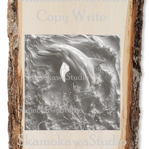 Playful Dolphin Dance - 3D Laser Engraving Art - Digital SVG & PNG Files - Aquatic Life Engraving by SkamokawaStudio