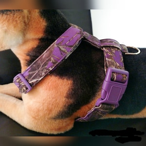 パープル迷彩犬用ハーネス