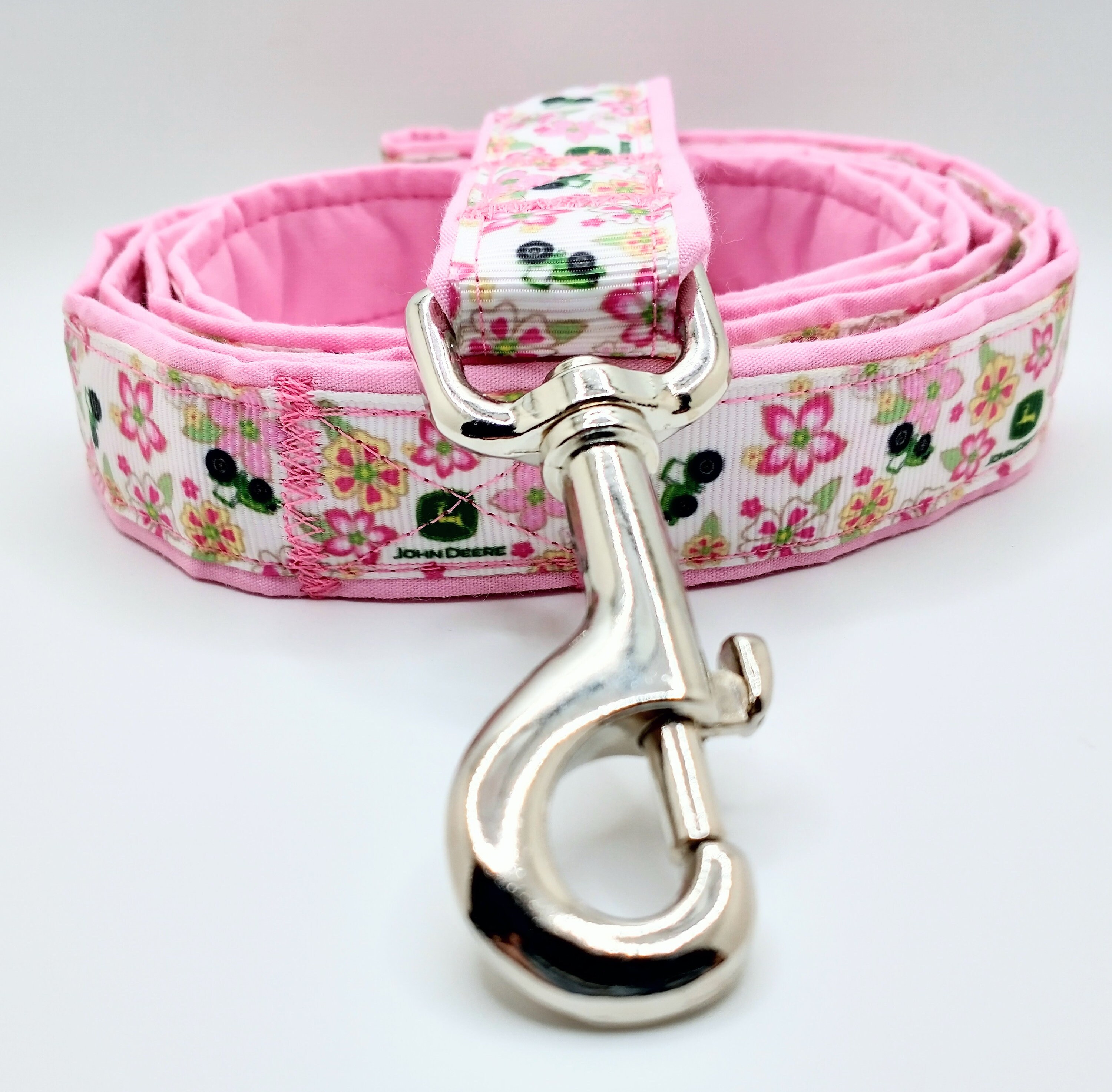 Pink john hotsell deere dog collar