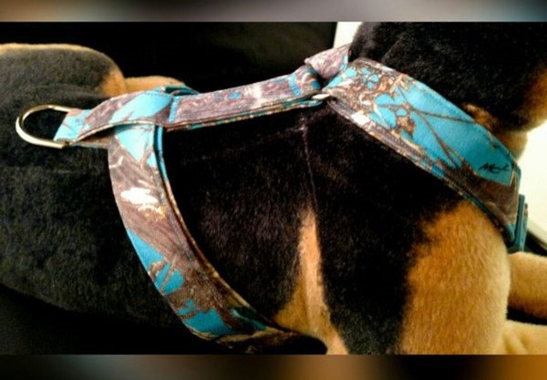 Blue Camouflage Dog Harness Etsy