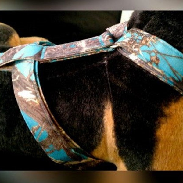 Blue Camouflage Dog Harness