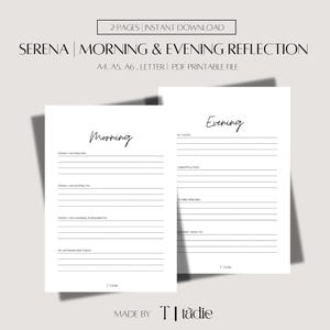 Daily Reflection Journal, Morning & Evening, Printable Template (A4 A5 A6 Letter) (Digital Download)