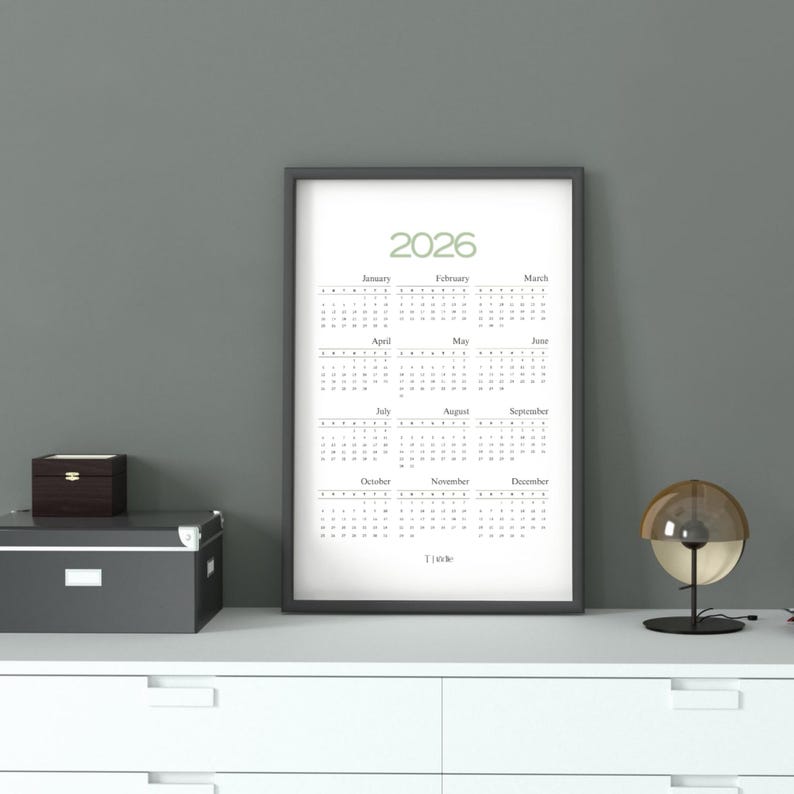 2026 Minimalist Calendar Printable | A4 A5 Letter Size (PDF) - Etsy