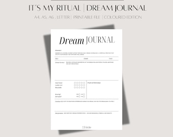 Printable Dream Journal Template (Digital Download)