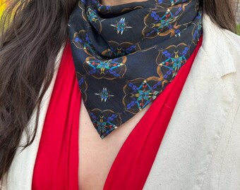 Zwarte sjaal sjaal, elegante sjaal, bandana, unieke cadeaus, cadeaus voor haar