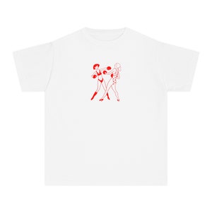 Vintage Boxing Girls Baby Tee, Retro Baby Tee, Y2k Baby Tee, Girlcore, Coquette Clothing, Mob Wife Aesthetic, Summer Baby Tees image 2