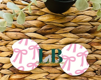 Coquette Car Coasters/ pink/summer/pink/bow/cowgirl/cherry