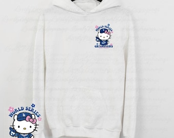 Champion back to back kitty Dodgers Hoodie 24-25/ Champions/baseball/ girly/ world series/ ball