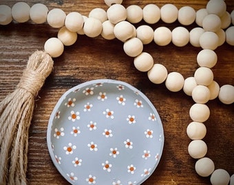 Dusty Blue Daisy Ring Dish