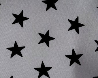 Gray black stars Poly spandex