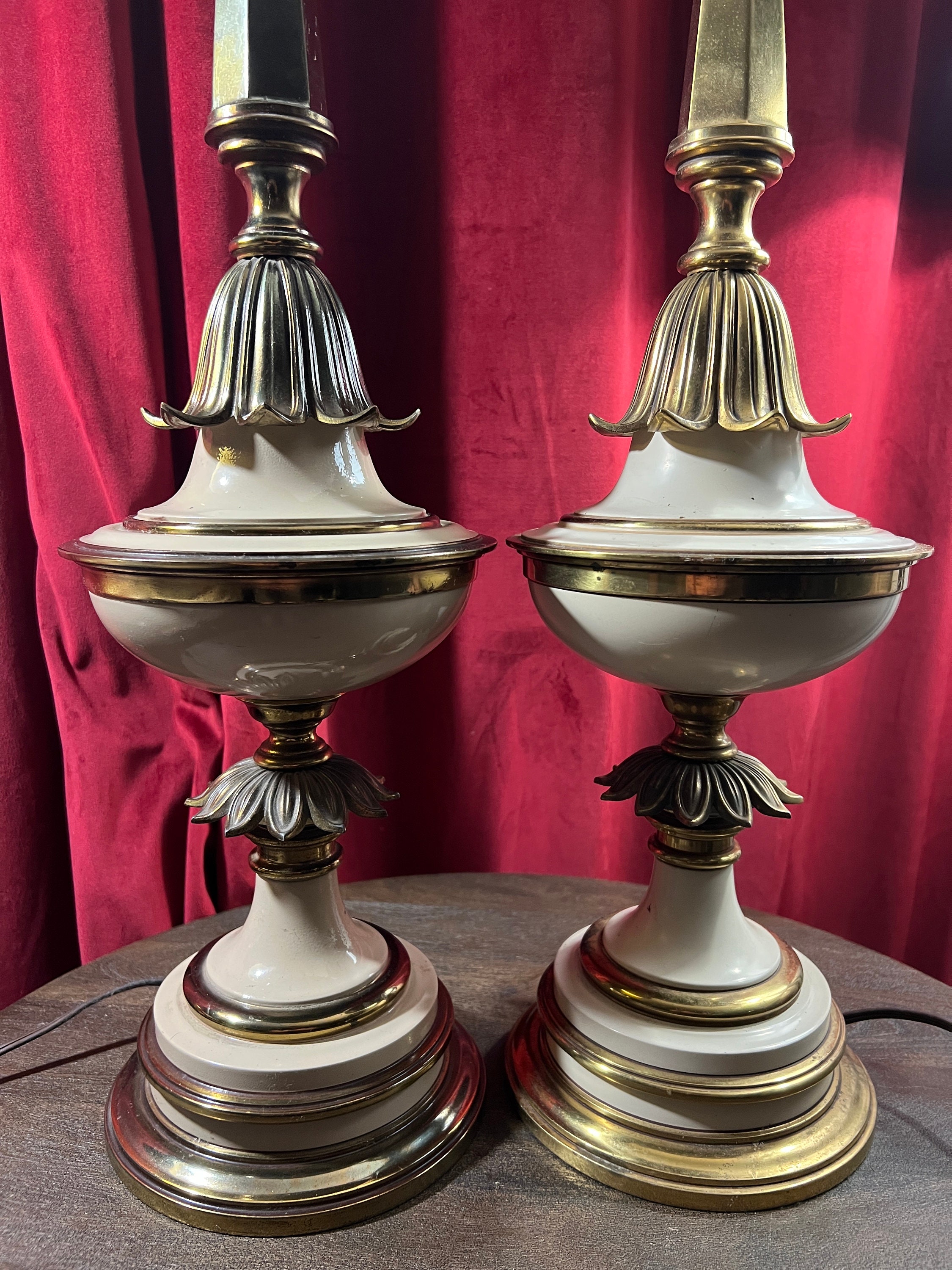 Vintage Stiffel Neoclassical Brass Door Knockers Torch Table Lamp -  household items - by owner - housewares sale 