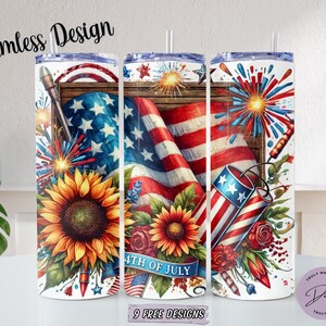 4th Of July American Flag 20 oz Skinny Tumbler Sublimation Design, 4th Of July PNG, Patriotic Tumbler PNG, America Tumbler Wrap, 2Variations