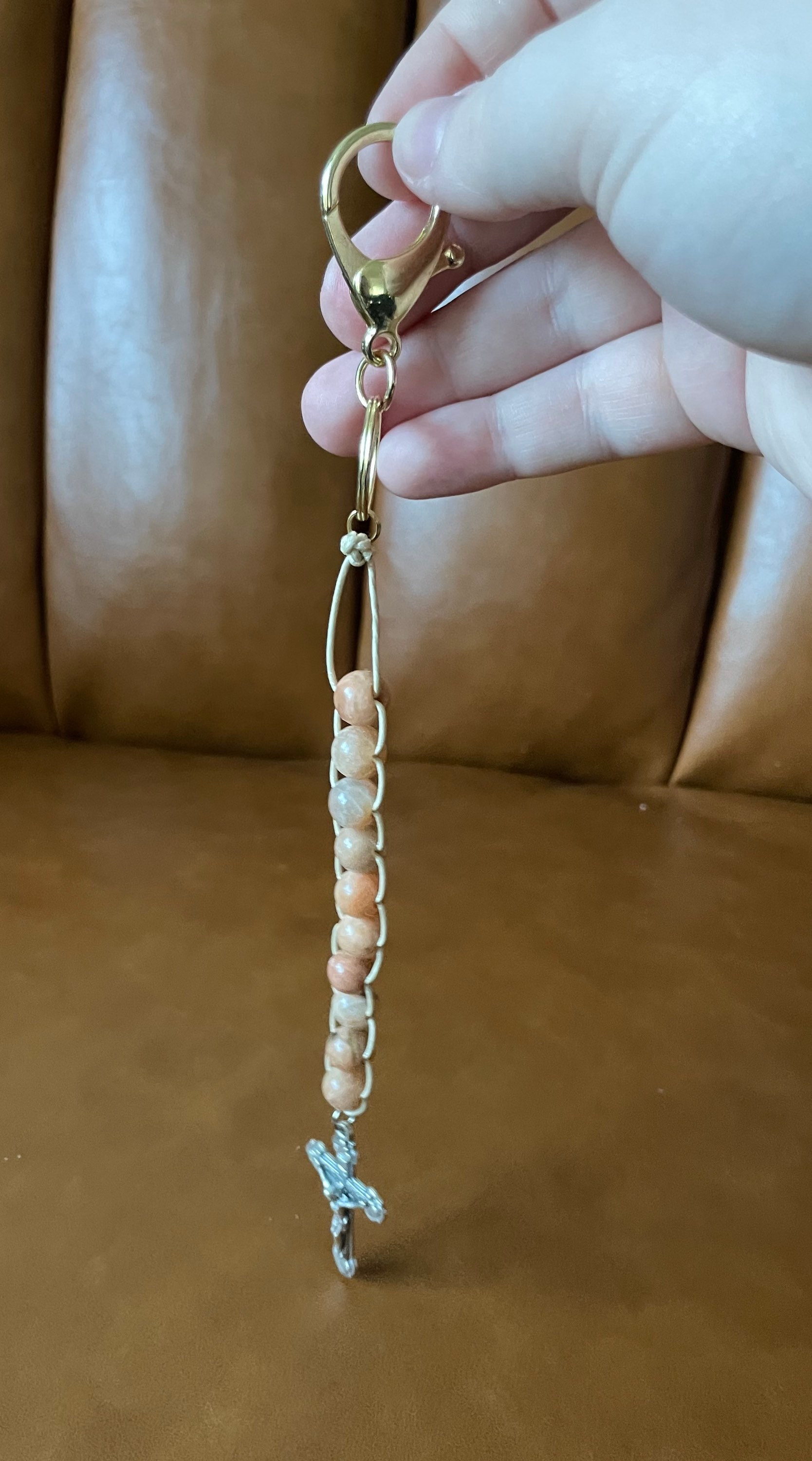 St. Catherine Sliding Ladder Decade Rosary Keychain Etsy