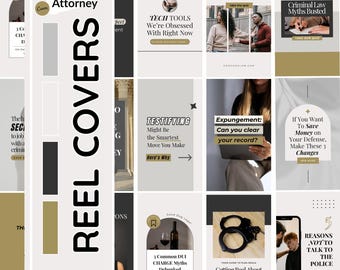 Criminal Defense Attorney Instagram Reel Covers with Hooks (Canva Templates)