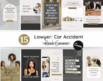 Lawyer Reel Covers, Law Firm Social Media Templates, Personal Injury Attorney Done for You Content
