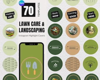 Landscaper Highlight Covers, IG Highlights,  Lawn & Garden Social Media Story, Landscaping Business Templates
