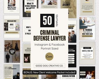 Criminal Defense Lawyer Social Media Templates, Attorney Instagram & Facebook Posts, Done for You Content
