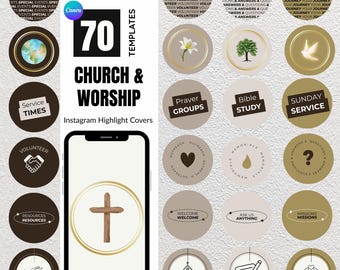 Church Instagram Highlight Templates | Religious Social Media Canva Templates | Spiritual Ministry IG Story