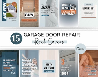 Garage Door Repair Instagram Reel Covers, Editable Stories, Repairman Templates, Done for You Content