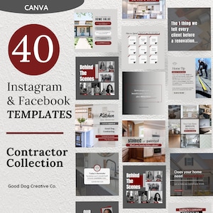 Contractor Instagram Templates, New Home Builder Posts, Remodeling Content