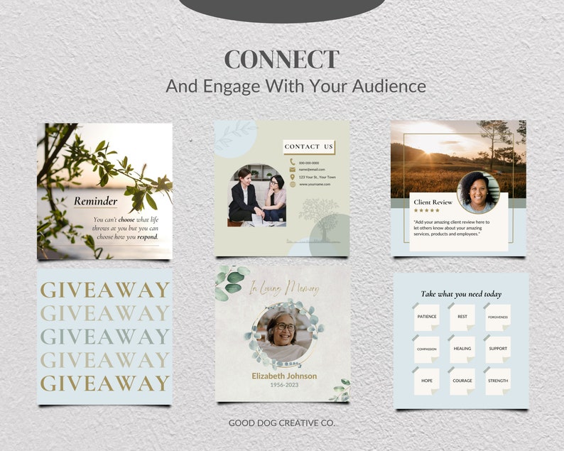 Funeral Home Instagram, Funeral Templates, Instagram Content Posts - Etsy
