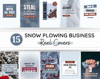 Snow Plowing Instagram Reel Cover Templates, Viral Hooks, Instagram Story, Snow Removal Small Business Social Media, Trucking Business