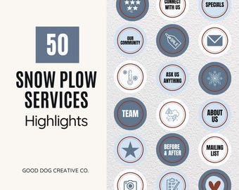 Snow Plowing & Removal Instagram Highlight Covers, IG Winter Maintenance Story, Insta Editable Template, Trucking Company Social Media