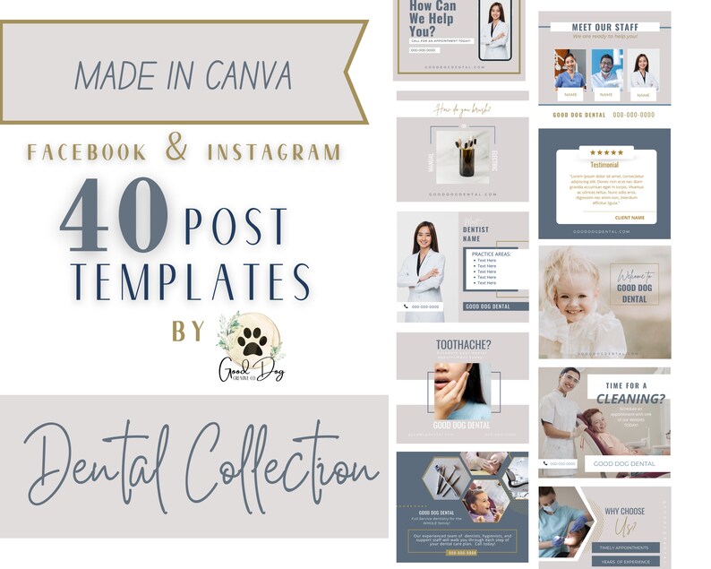 Dentist Social Media Post Templates Dental Office Facebook Etsy