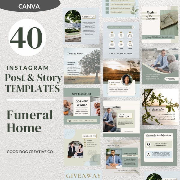Funeral Home Instagram, Funeral Templates, Instagram Content Posts
