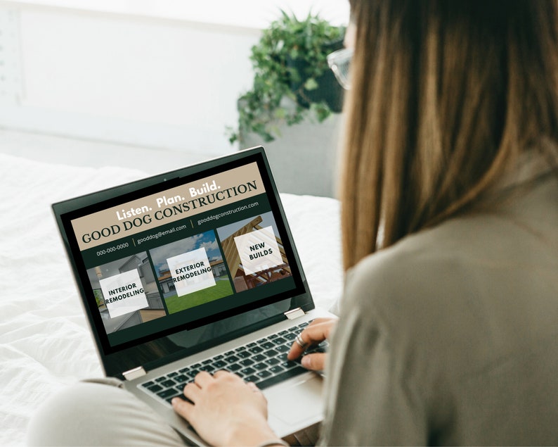 CONTRACTOR Facebook Cover, Home Repair Canva Template, Construction