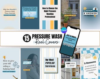 Power Washing Instagram Reel Covers with Viral Hooks, Facebook Story, Pressure Washing, Home Cleaning
